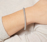 Affinity Diamonds Swirl Tennis Bracelet, Sterling Silver, 6-3/4"